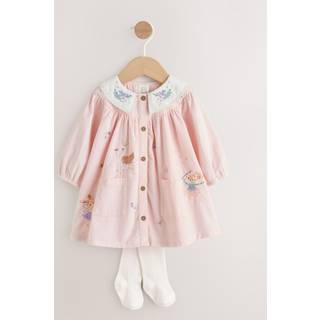 Next Pink Fairy Mouse Baby Woven Collar Dress with Tights (0mths-2yrs) - 56cm