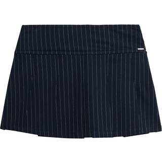 Superdry Superdry Navy Pinstripe Pleat Mini Skirt - 8