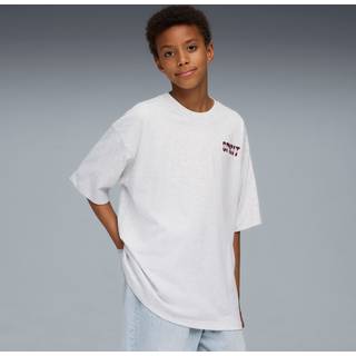 PUMA Wardrobe Essentials Go Together Oversized Graphic Tee Youth, Clothing, Alpine Snow/Melange, 9-10Y