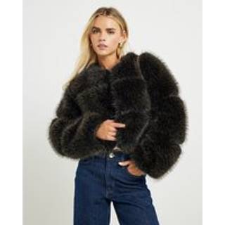River Island River Island Petite Afkortet Panel Pelsjakke