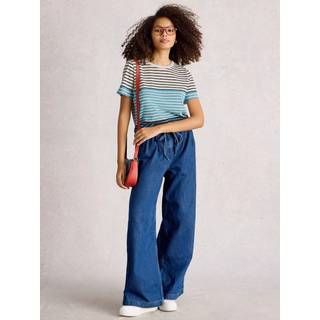 White Stuff White Stuff Blue Clara Stripe Short Sleeve T-Shirt