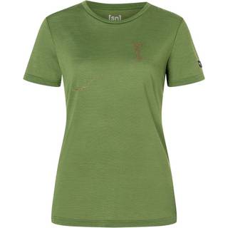 super.natural Women's Gipfelglück Tee Merino-shirt Damer størrelse S farve olivengrøn/grøn