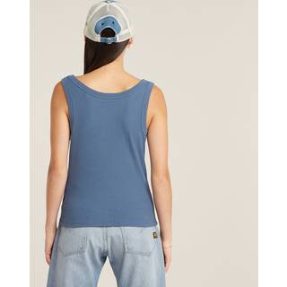 Slim Rib Tank Top - Medium blue - Women
