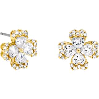 Jon Richard Jon Richard Gold Plated and Crystal Clover Stud Earrings
