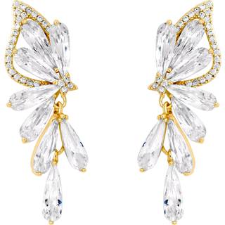 Jon Richard Jon Richard Gold Plated Crystal Floral Droplet Earrings
