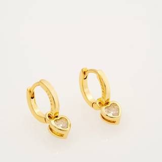 Ted Baker Gold Harper Mini Crystal Heart Huggies - Gold