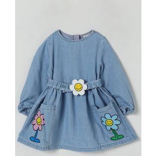 Stella McCartney Kids Floral chambray dress - blue - Y 2