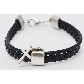 Mens Black Rope Cross Bracelet