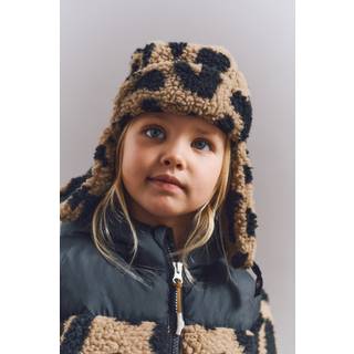 Liewood Bravo leopard-print fleece hat - brown - Y 1/2