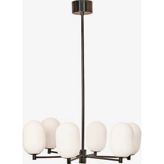 Watt & Veke Noor Lysekrone 65 Cm Opal / - Lysekroner & Loftskroner Mundblæst Opalglas Sort - T43651901
