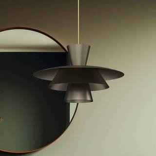 Hængelampe Plato Luminex, dæmpbar, Aluminium/grå/zink, Stue/spisestue, Metal, Moderne