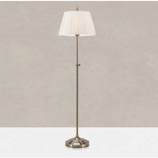 Markslöjd Gulvlampe Oxford, Messing/guld, Stue/spisestue, Tekstil/stof/silke