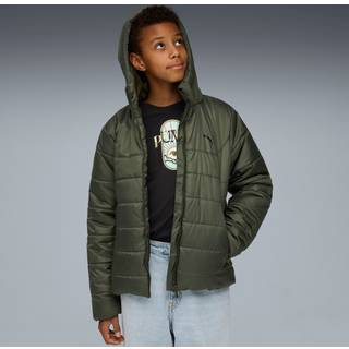 PUMA Essentials Hooded Padded Jacket Youth, Clothing, Dark Olive, 5-6Y