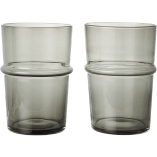 Ferm Living Boya Glas Høj 2-pak Smoked Grey - Drikkeglas Mundblæst Glas Røggrå - 1104272031