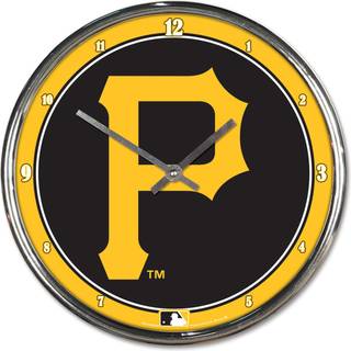 Pittsburgh Pirates Clock Round Wall Style Chrome