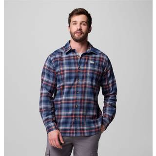 Columbia Cornell Woods Flannel Long Sleeve Shirt Skjorte Herrer størrelse XXL farve blå