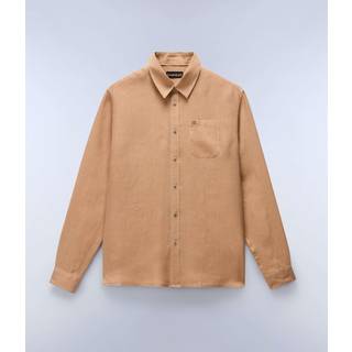 Napapijri G-Linen L/S Skjorte Herrer størrelse XXL farve beige
