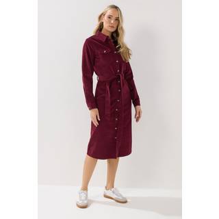 Lts Tall Berry Red Cord Shirt Dress 14 Lts | Tall Women's Midi Dresses