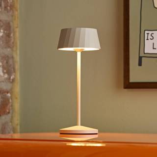 Sigor LED bordlampe Facetta, dæmpbar, Creme/amber, Stue/spisestue, Aluminium, Moderne