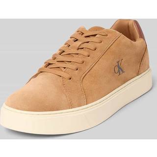 Suede Leather Flexible Sole Trainers - Beige - EU 46
