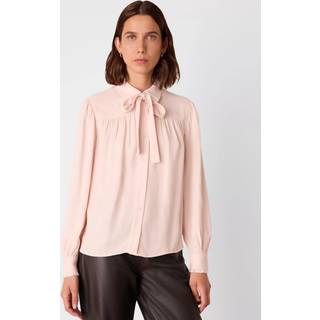 Whistles Whistles Pink Tie Detail Crepe Blouse