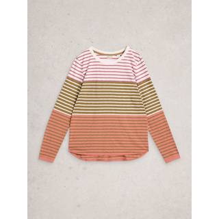 White Stuff White Stuff Camel Clara Long Sleeve Stripe T-Shirt