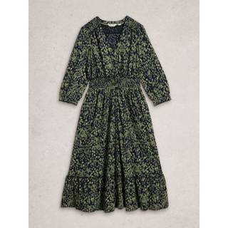 White Stuff White Stuff Green Jonie Shirred Dress - EU 34 (UK 6)