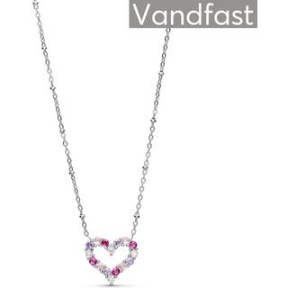 ANNEBRAUNER Big Heart Rose/Violet Halskæde