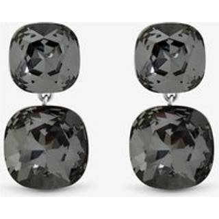 Jon Richard Jon Richard rhodiumbelagte øreringe med sorte diamanter