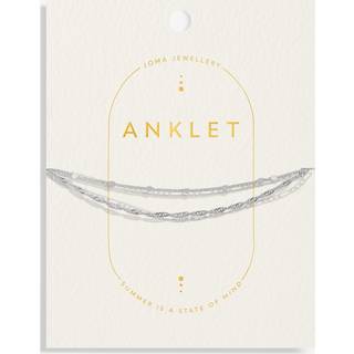 Joma Silver Style Double Layer Twist Anklet - Silver - 23cm