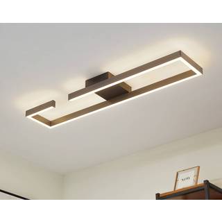 LED loftslampe Yvor Lucande, Sort, Stue/spisestue, Aluminium, Moderne