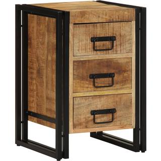 Natskab Med Skuffe Brun 40 X 35 X 50 Cm Massivt Mangotræ