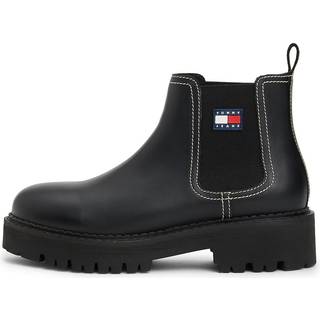 Leather Rubberised Logo Cleat Chelsea Boots