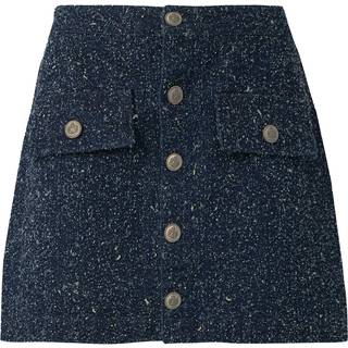Only - Onlaman Boucle Skirt Qyt - 4860933 Dark Blue Denim