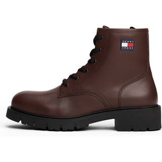 Leather Cleat Lace-Up Ankle Boots