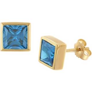 trendor 68936 Ohrringe Silber Vergoldet Ohrstecker Mit Synthetischem Blautopas