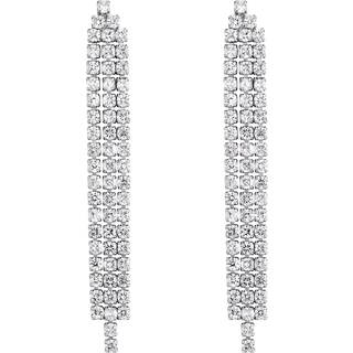 Jon Richard Jon Richard Silver Rhodium Plated and Cubic Zirconia Crystal Drop Earrings