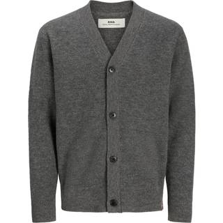 Larry Knit Cardigan, Grey Melange, XL