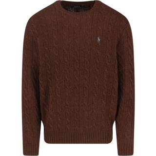 Polo Ralph Lauren Wool/Cashmere Cable Crew Neck Cacao Brown Heather