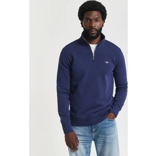 GANT Herre Shield sweatshirt med halv lynlås (XXL) Blå