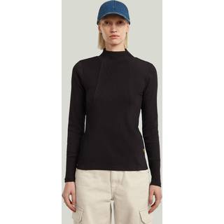 A-Line Slim Mock T-Shirt - Black - Women