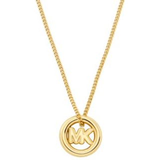 MK Logo Charm Necklace - Gold - Michael Kors - ONE SIZE