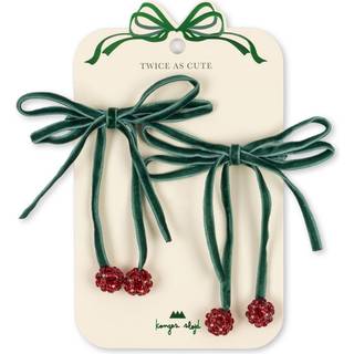 Konges Sløjd Cherry Bow 2-pak Hårklemmer Smoke Pine  Smoke Pine One Size  Rød  One Size 3 Y+ kvinde