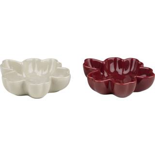 Unikko Shape Skål 11 cm, hvid/vinrød, 2 stk.