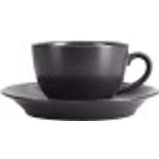 Tekop med underkop, porcelæn, 250ml, "Seasons", Sort - Porland