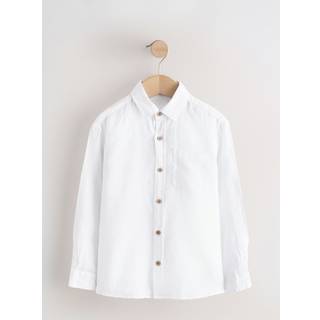 Next White Long Sleeve 100% Linen Shirt (3-16yrs) - 7 Years (122cm)