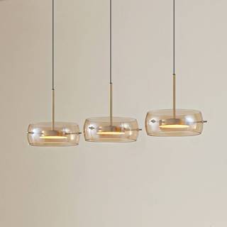 Lucande - Martis LED-hængelampe, ravfarvet, dæmpbar, 3 lyskilder