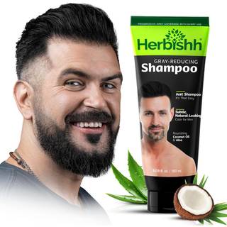 Herbishh Grey Reducing Shampoo til m?nd H?rm?rkning og volumenboost ved hver vask Renser og genopliver Nem hjemmebrug Sikker til lysebrune til so