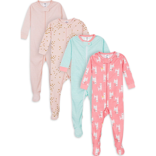 Gerber Baby Girls '4-Pack Footed Pyjamas Love Llamas Pink 6 m?neder