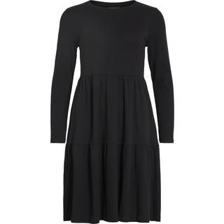 Langærmet Knælang Kjole